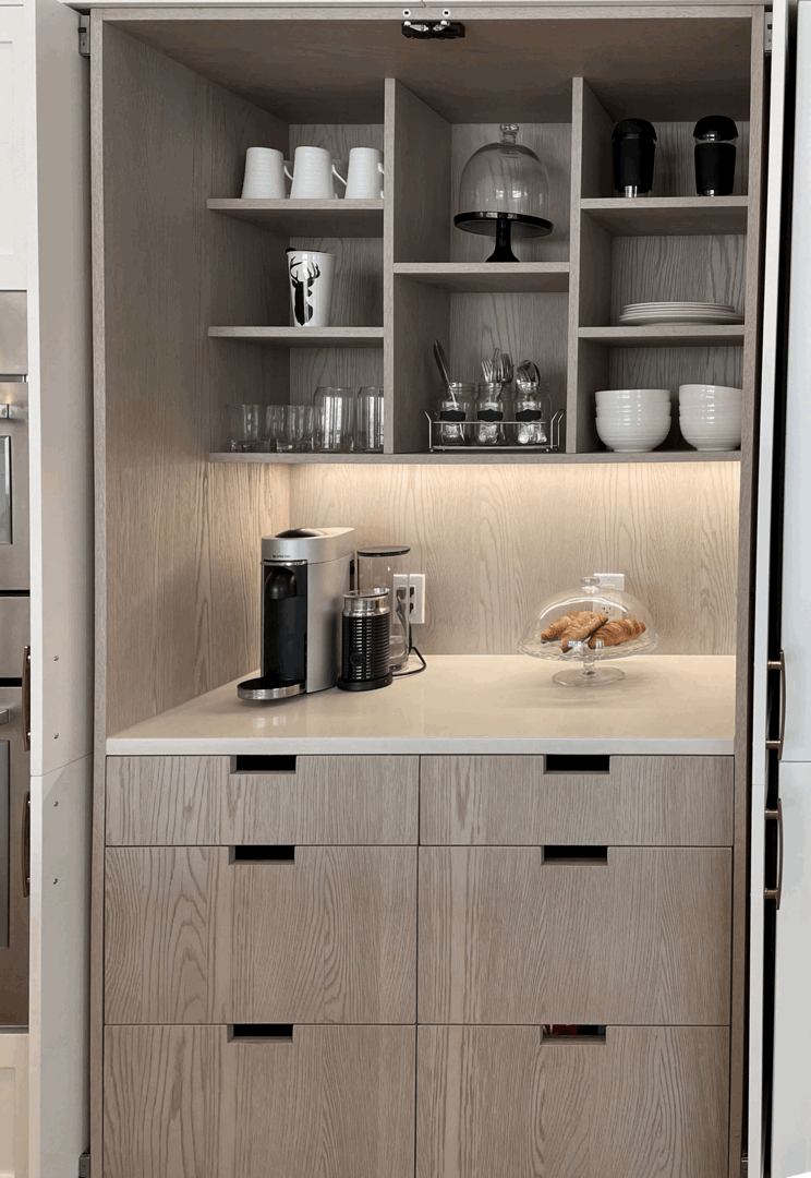 View of a breakfast nook with espresso machine